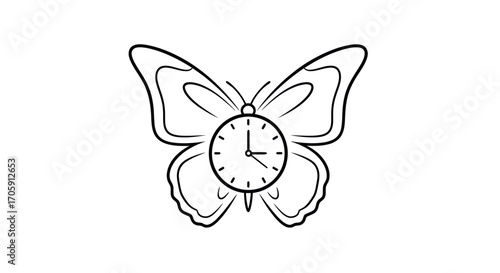 Butterfly Clock: A conceptual illustration of time and transformation.
