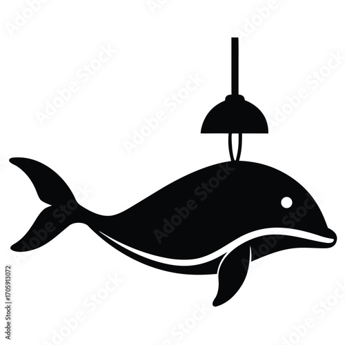 whale shaped lamp vector icon