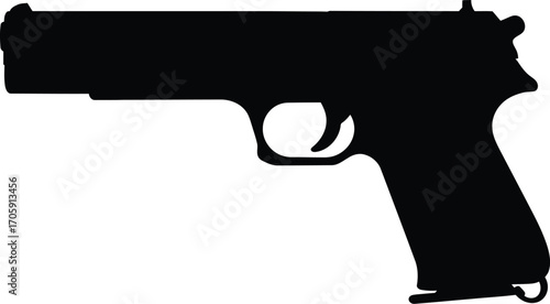 Classic handgun silhouette vector illustration scalable eps graphic for design projects
