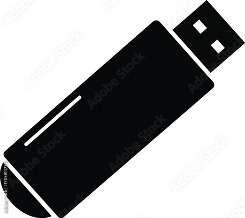 Scalable vector illustration of a usb flash drive icon for digital storage and data transfer