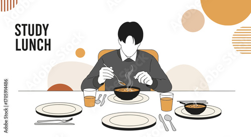 Enjoying A Bowl Of Delicious Food During A Lunch Break, Perfect For Study or Rest