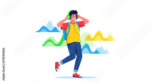 Enjoying The Music: A Young Person Embraces The Sounds Of Audio Blissfully