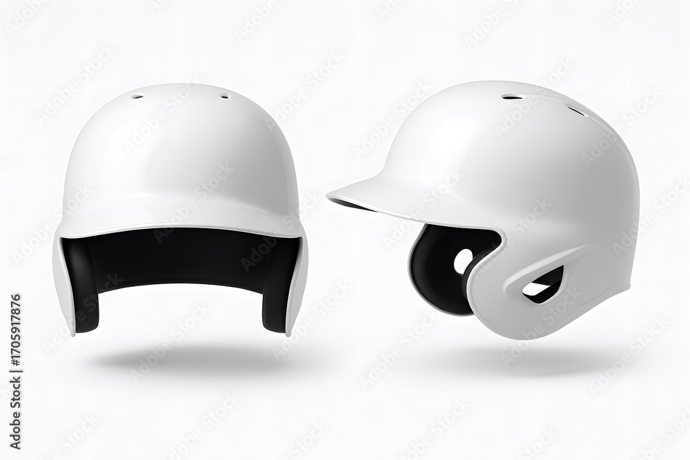 Fototapeta premium White Baseball Helmet Mockup – Clean Protective Headgear Design for Professional Sports