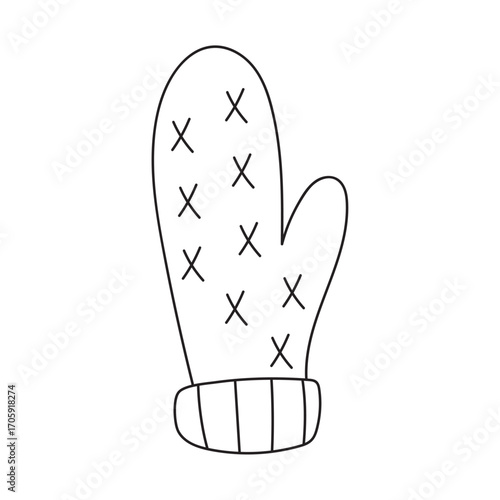 Doodle illustration of mittens