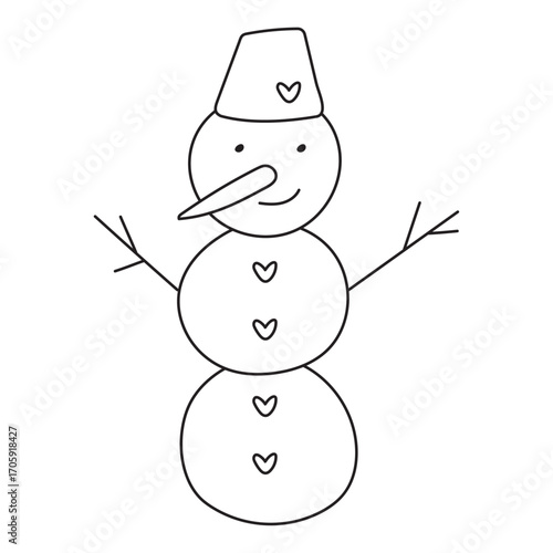 Doodle illustration of snowman