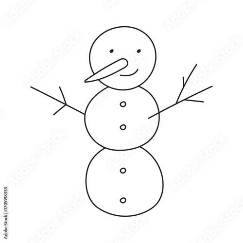 Doodle illustration of snowman