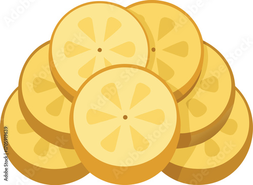 Vector art of pile of sliced oranges transparent background