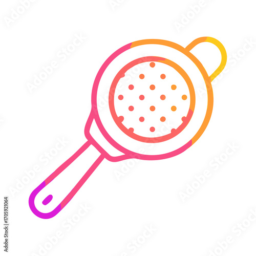 Kitchen sieve with a circular design on a white background  