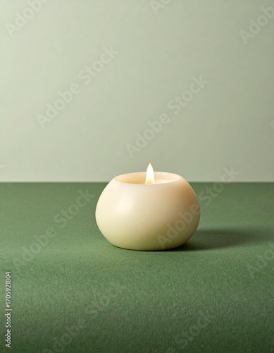 Minimalist Candle Flame on Digital Lavender, Luminous Blue, Energy Orange, Pop Pink, Meadowland Green, Clay, Wax Paper, Cocoa Powder Textured Background, Serene Calm Eco Wellness Wellness Concept, Amp