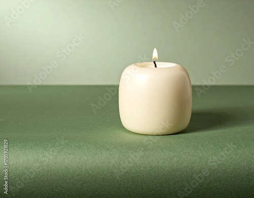 Minimalist Candle Flame on Digital Lavender, Luminous Blue, Energy Orange, Pop Pink, Meadowland Green, Clay, Wax Paper, Cocoa Powder Textured Background, Serene Calm Eco Wellness Wellness Concept, Amp