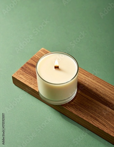 Minimalist Candle Flame on Digital Lavender, Luminous Blue, Energy Orange, Pop Pink, Meadowland Green, Clay, Wax Paper, Cocoa Powder Textured Background, Serene Calm Eco Wellness Wellness Concept, Amp