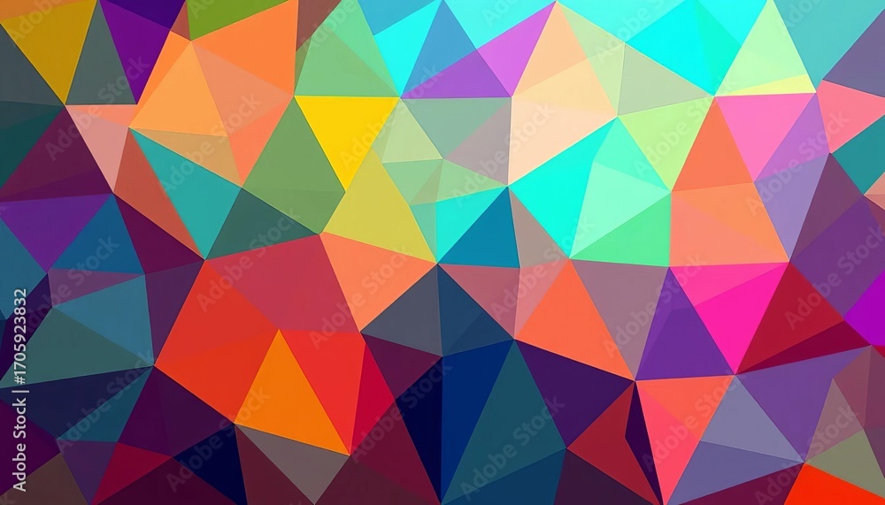 Fototapeta premium Abstract geometric triangle pattern banner, vibrant colors, modern design, pattern, advertising