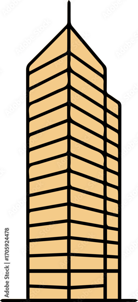 Fototapeta premium Minimalist Skyscraper Line Art Illustration