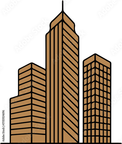 Minimalist Skyscraper Line Art Illustration