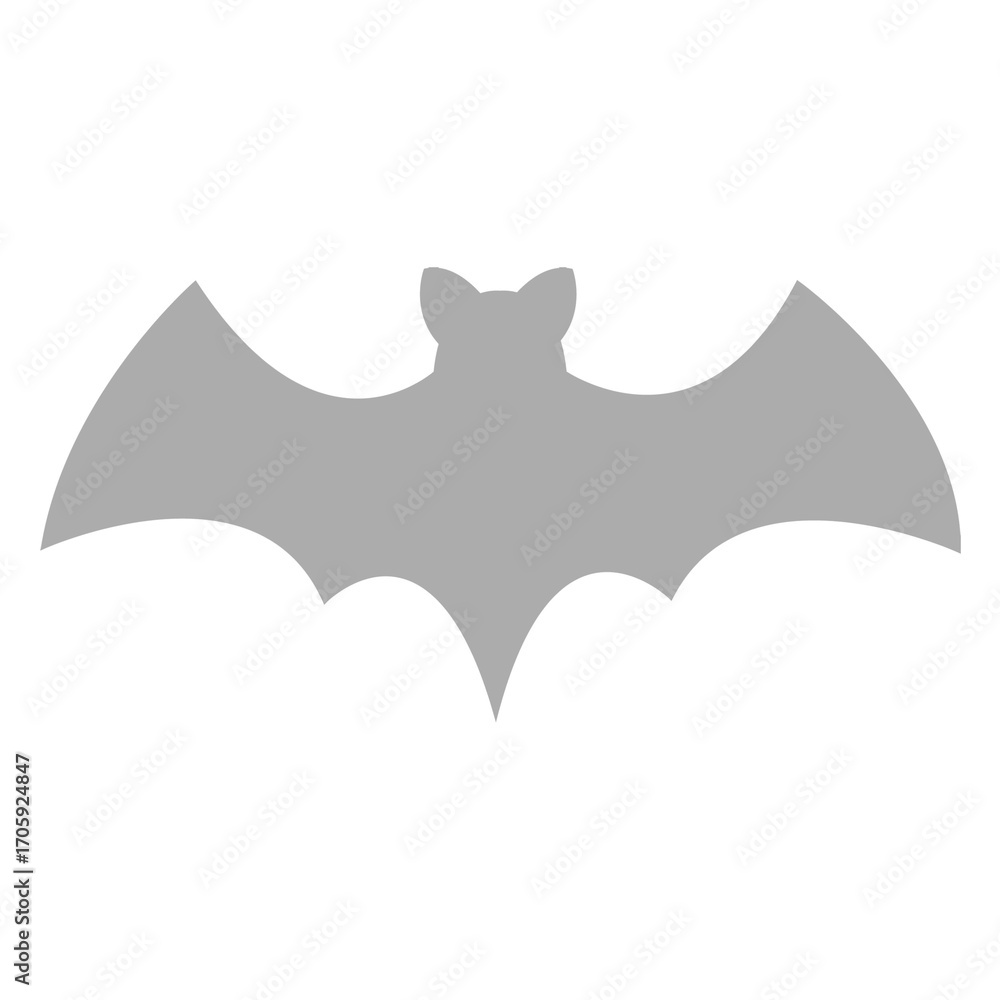 Fototapeta premium Gray bat silhouette on black background