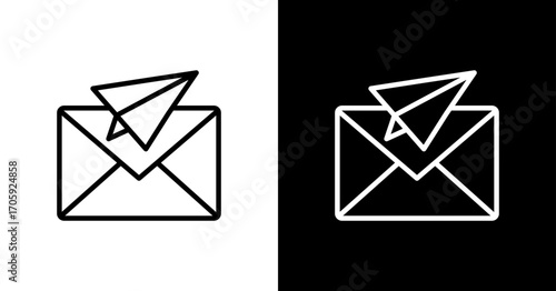 Email Sent White Icon Set Design