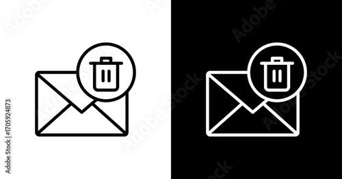 Email Trash White Icon Set Design