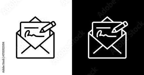 Email Signature White Icon Set Design