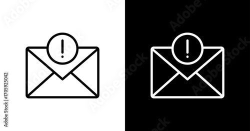 Email Bounce White Icon Set Design