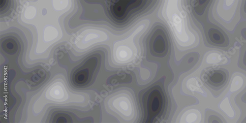 Abstract topographical map contours in shades of gray illustrating elevation and depth seamless background texture