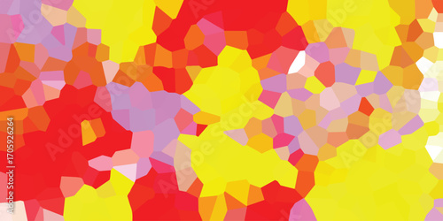 Abstract geometric colorful pattern mosaic background with red yellow pink orange and purple tones ideal for artistic designs