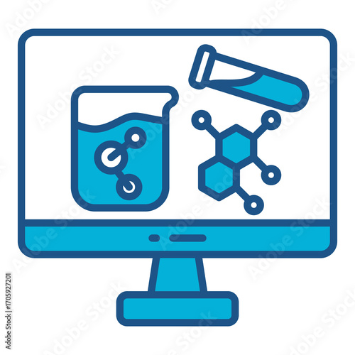 Virtual Lab Icon Set With Multiple Styles. Vector Illustration