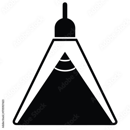minimalist triangle lamp vector icon