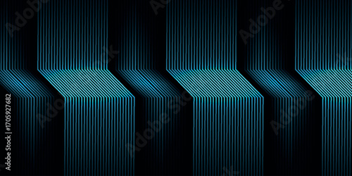 Dark abstract background with overlapping glowing blue lines. Modern graphic design element for covers, banners, flyers, cards, or brochures. VOL. 3