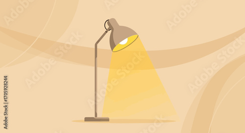 Illuminating Style: A Contemporary Desk Lamp Vector Illustration for Design Projects