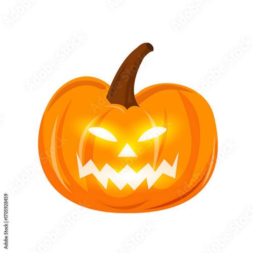 A glowing jack-o'-lantern with a spooky face, symbolizing Halloween festivities