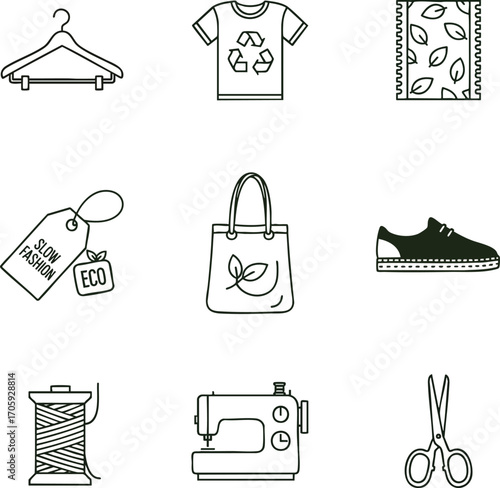 Vector illustration of slow fashion icons