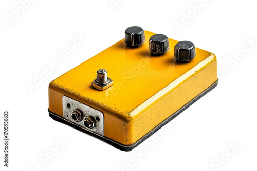 Compact guitar pedal isolated on transparent background