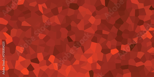 Textured red mosaic composition with geometric fragment shapes for design, warm tones decorative element illustration.