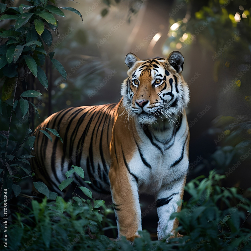 Fototapeta premium Close-Up of Bengal Tiger in Natural Habitat