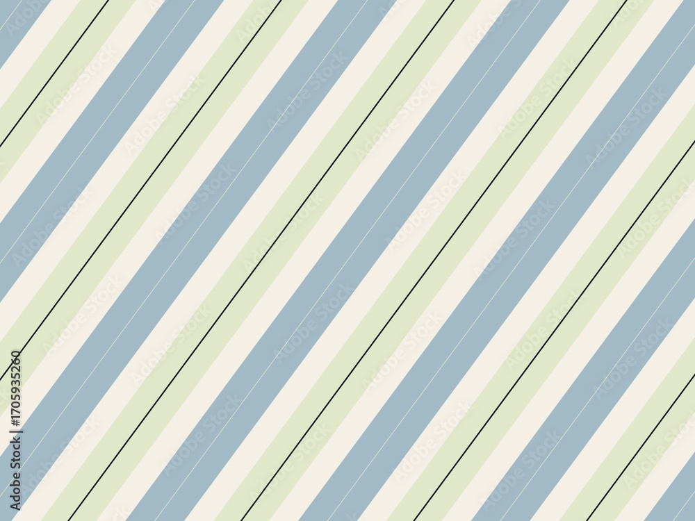 Fototapeta premium Diagonal stripes in blue, green, and white pattern.