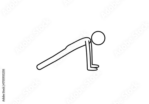 Line drawing of a figure performing a pushup exercise
