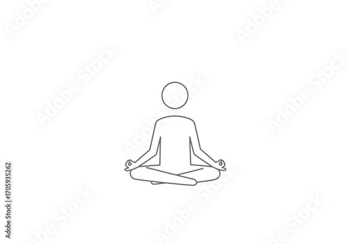 Line drawing of a person in lotus position meditating