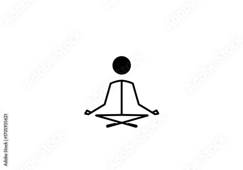 Stick figure in lotus pose Simple design