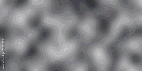 Abstract topographic map illustration with contours of gray shades representing terrain elevation variations