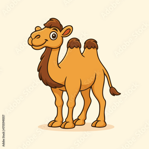 Cute cartoon camel desert animal vector illustration