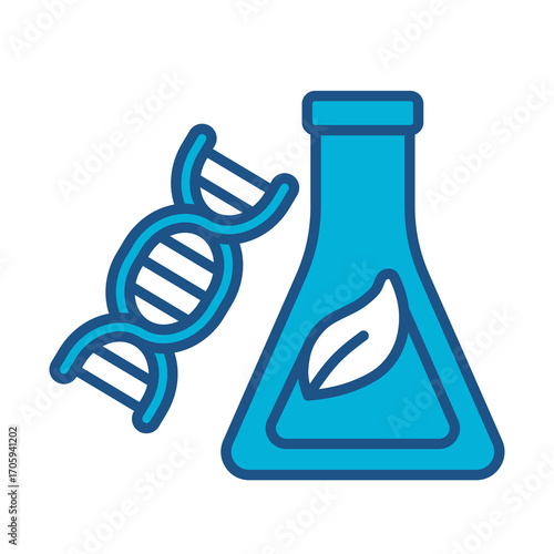 Laboratory Icon In Blue Monochrome Flat Design, Vector Illustration