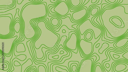 Olive Green Topographic Background with Green Contour Lines Animation