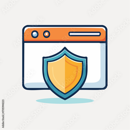 Website Security Orange Blue Shield Icon