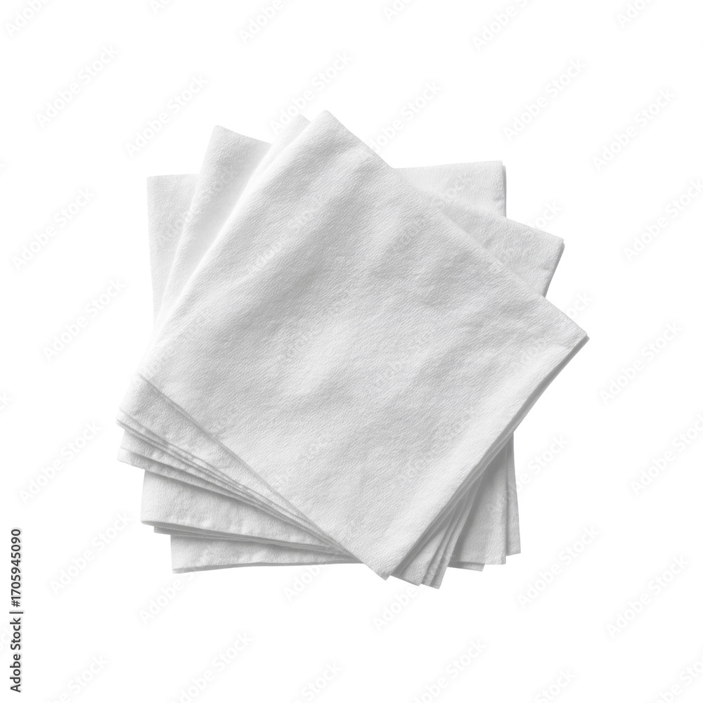Naklejka premium Stack of White Linen Napkins - Clean, Crisp, and Ready for Use