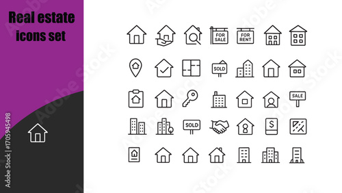 Real estate icons set