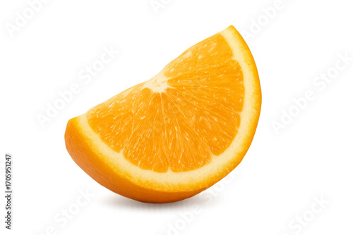 Juicy orange slice isolated on transparent background showing refreshing pulp