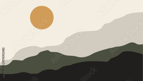vector illustration of mountain landscape