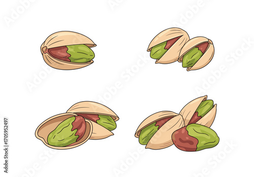 A delicious and nutritious snack consisting of roasted pistachios in their shells.