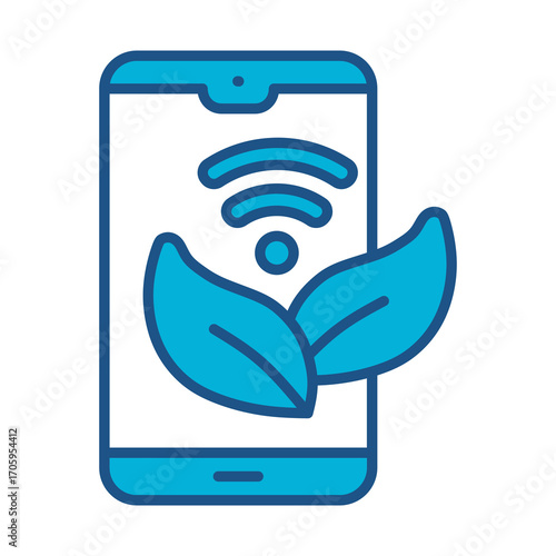 Agriculture Icon In Blue Monochrome Flat Design, Vector Illustration