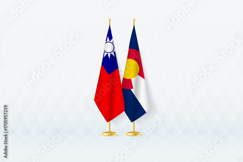 Taiwan and Colorado Flags Side by Side, Symbol of International Partnership.